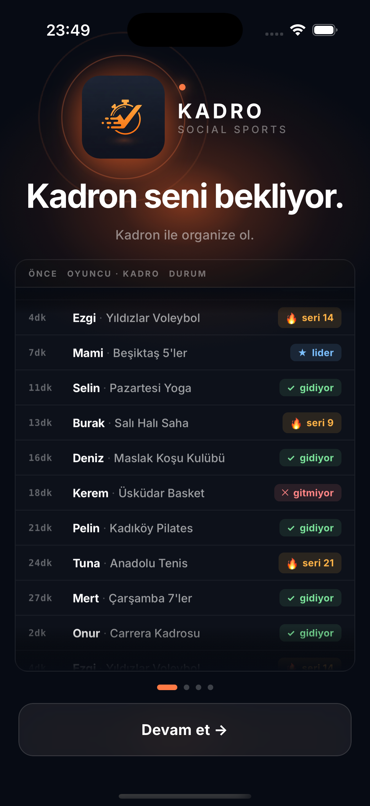 Kadro hero ekranı